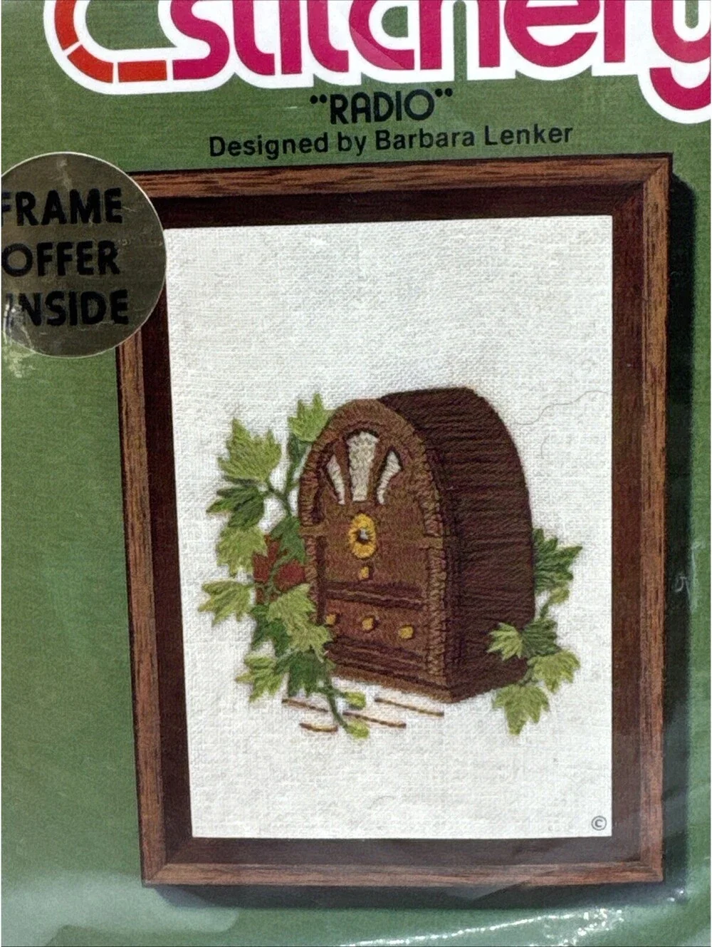 Sunset Designs Jiffy Stitchery Radio #391 & Gramophone #390 Embroidery Kits 1975